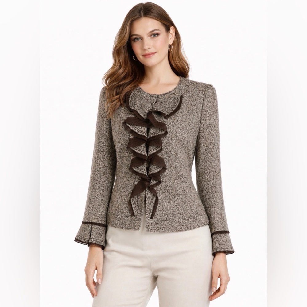 Philippe Adec2 Blazer Brown Ruffle 4